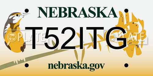 T52ITG Nebraska License Plate