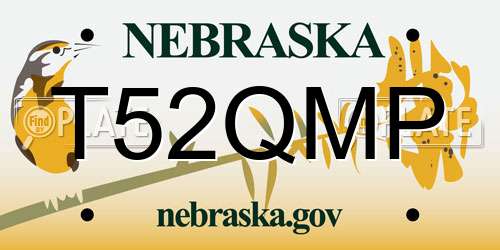 T52QMP Nebraska License Plate