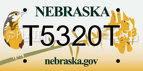 T5320T Nebraska License Plate