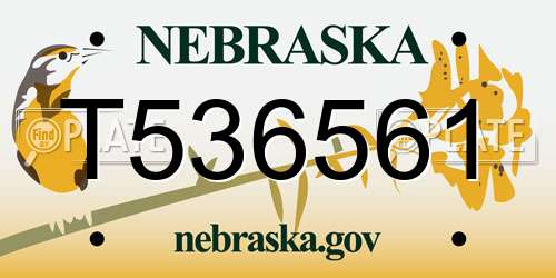 T536561 Nebraska License Plate