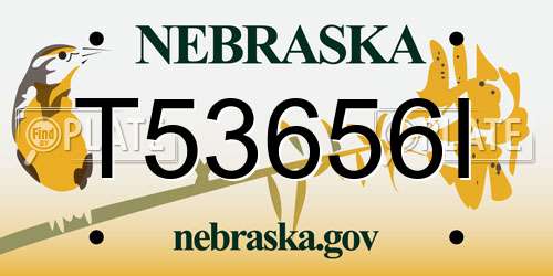 T53656I Nebraska License Plate