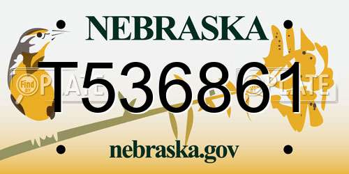 T536861 Nebraska License Plate