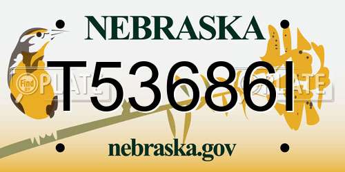 T53686I Nebraska License Plate
