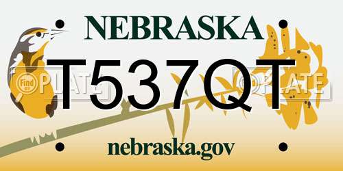 T537QT Nebraska License Plate