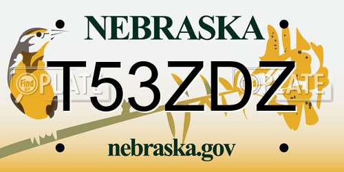 T53ZDZ Nebraska License Plate