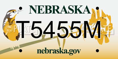 T5455M Nebraska License Plate