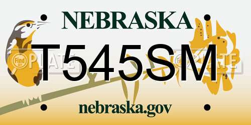 T545SM Nebraska License Plate