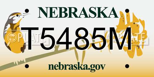 T5485M Nebraska License Plate