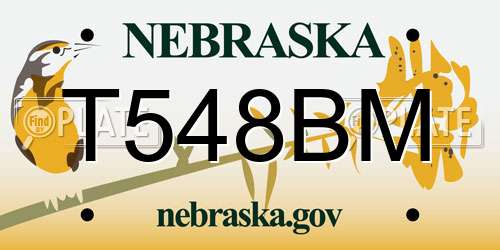 T548BM Nebraska License Plate