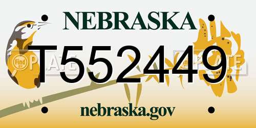 T552449 Nebraska License Plate