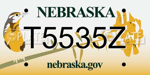 T5535Z Nebraska License Plate
