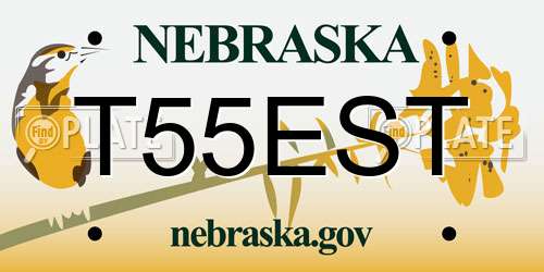 T55EST Nebraska License Plate