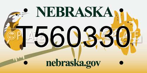 T560330 Nebraska License Plate