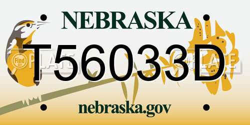 T56033D Nebraska License Plate