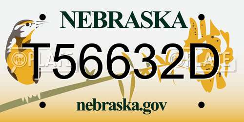 T56632D Nebraska License Plate