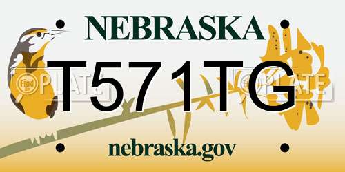 T571TG Nebraska License Plate