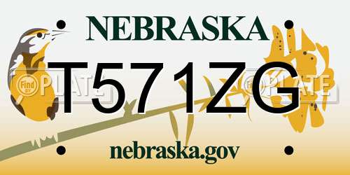 T571ZG Nebraska License Plate