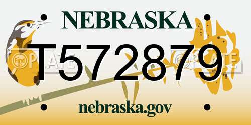 T572879 Nebraska License Plate