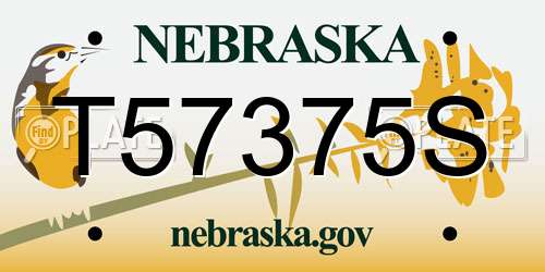T57375S Nebraska License Plate