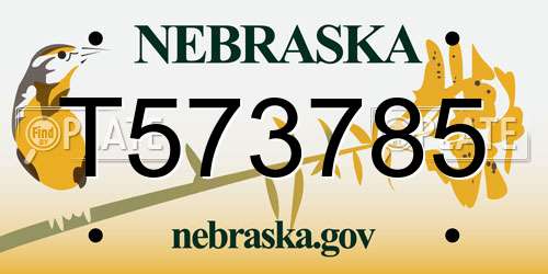 T573785 Nebraska License Plate