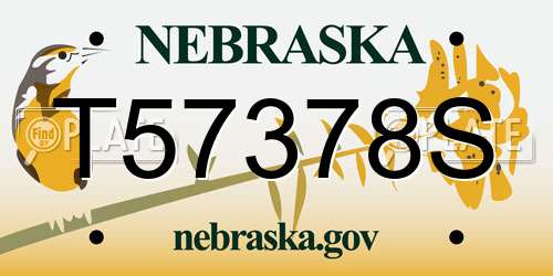 T57378S Nebraska License Plate