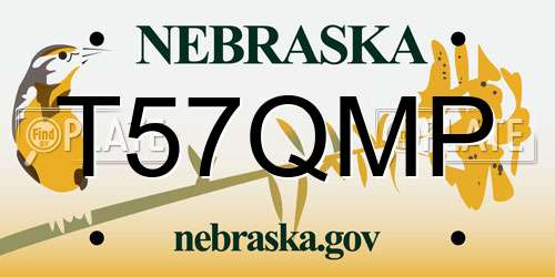 T57QMP Nebraska License Plate