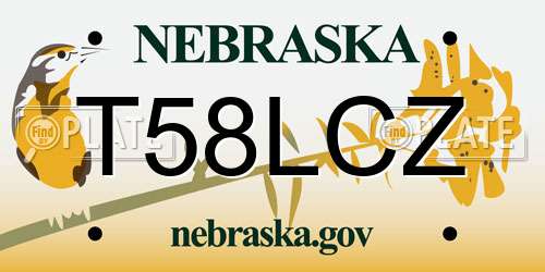 T58LCZ Nebraska License Plate