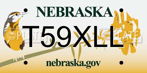 T59XLL Nebraska License Plate