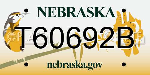 T60692B Nebraska License Plate
