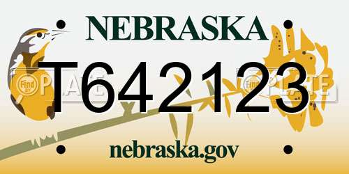 T642123 Nebraska License Plate
