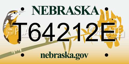 T64212E Nebraska License Plate