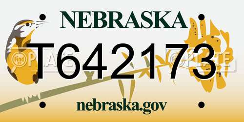 T642173 Nebraska License Plate