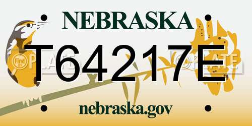 T64217E Nebraska License Plate