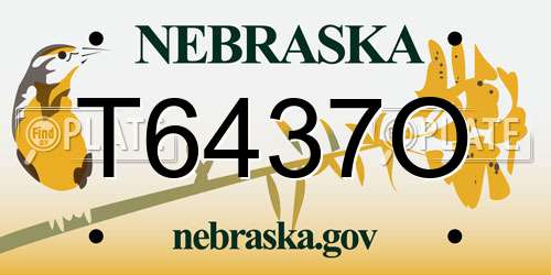 T6437O Nebraska License Plate