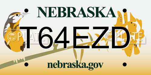 T64EZD Nebraska License Plate
