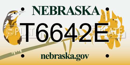 T6642E Nebraska License Plate