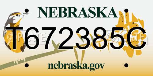 T672385C Nebraska License Plate