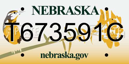 T673591C Nebraska License Plate