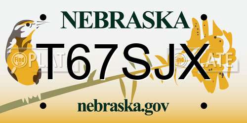 T67SJX Nebraska License Plate