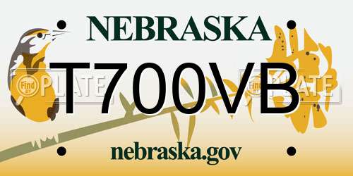 T700VB Nebraska License Plate