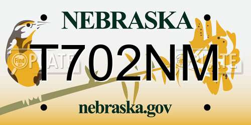 T702NM Nebraska License Plate