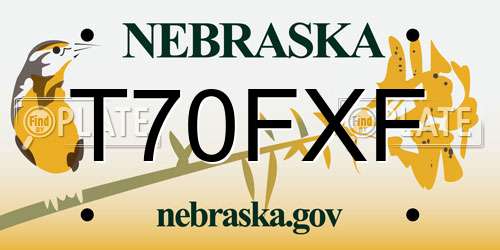 T70FXF Nebraska License Plate