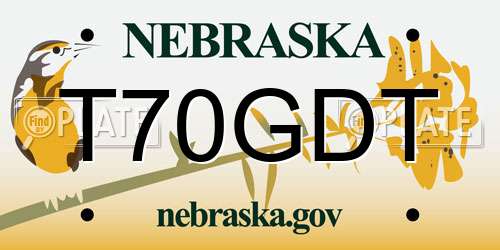 T70GDT Nebraska License Plate