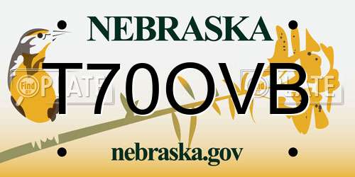 T70OVB Nebraska License Plate