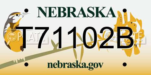 T71102B Nebraska License Plate