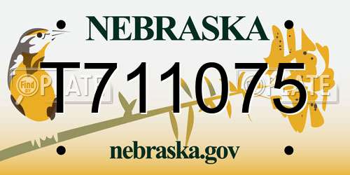 T711075 Nebraska License Plate