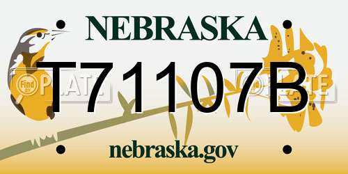 T71107B Nebraska License Plate