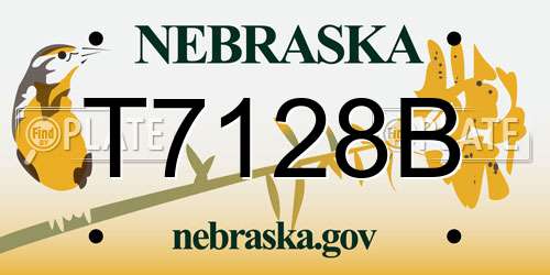 T7128B Nebraska License Plate