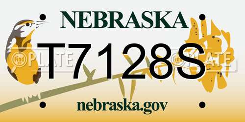 T7128S Nebraska License Plate