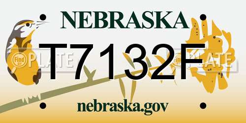 T7132F Nebraska License Plate